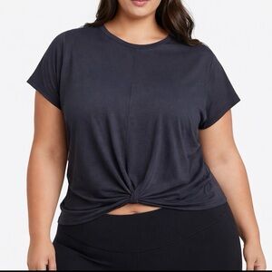 GapFit Twist-Front T-Shirt Dark Charcoal Women’s Size XXL